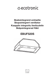 Bruksanvisning Ecotronic EBUF520S Köksfläkt