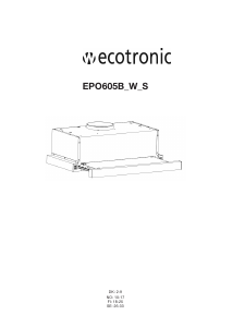 Brugsanvisning Ecotronic EPO605W Emhætte