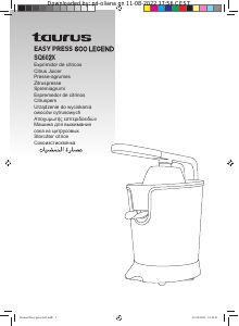 Mode d’emploi Taurus Easy Press 600 Legend Presse-agrumes