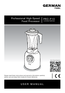 Bruksanvisning German Pool PRO-P10 Blender