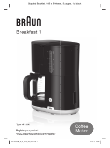 Посібник Braun KF 1100 GR Breakfast 1 Кавова машина