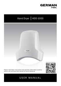 Handleiding German Pool HDD-1000 Handendroger