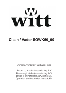 Brugsanvisning Witt SQWK90 Emhætte