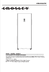 Manual Crosley CUFX20AW Refrigerator