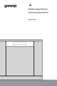Bedienungsanleitung Gorenje GI642D90X Geschirrspüler