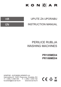 Bruksanvisning Končar PR106ME04 Tvättmaskin