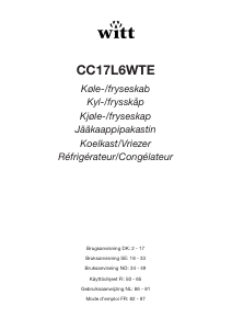 Bruksanvisning Witt CC17L6WTE Kyl-frys