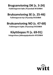 Bruksanvisning Witt KF259BI4 Kyl-frys