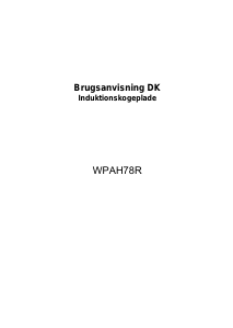 Brugsanvisning Witt WPAH78R Kogesektion