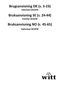 Brugsanvisning Witt LB102W2 Køleskab