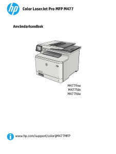 Bruksanvisning HP LaserJet Pro M477fdn Multifunktionsskrivare