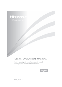 Handleiding Hisense HRCF297 Vriezer
