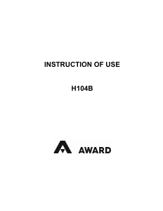 Handleiding Award H104B Kookplaat