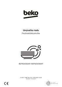 Návod BEKO BDFN26550XP Umývačka riadu