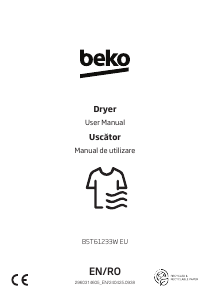 Bruksanvisning BEKO B5T61233W EU Torktumlare