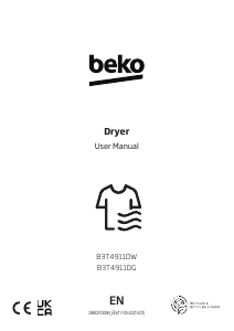 Bruksanvisning BEKO B3T4911DG Torktumlare