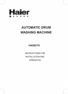 Manual Haier HA800TX Washing Machine