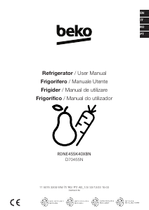 Manual BEKO RDNE455K40XBN Frigorífico combinado