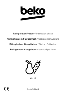 Bedienungsanleitung BEKO KG115 Kühl-gefrierkombination