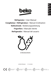 Manual BEKO B7BCNA296HS Fridge-Freezer