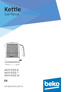 Bruksanvisning BEKO WKM 8306 T Vattenkokare