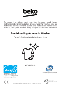 Manual BEKO WFTV10733XC Washing Machine