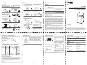 Bruksanvisning BEKO WTL120G Tvättmaskin