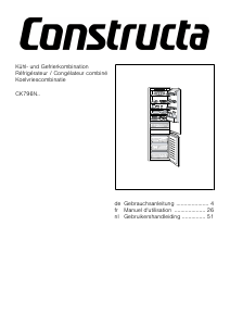 Handleiding Constructa CK796NSE0 Koel-vries combinatie