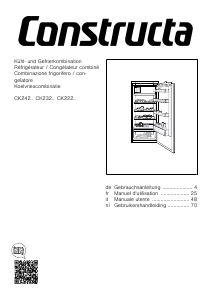 Bedienungsanleitung Constructa CK242EFE0 Kühlschrank