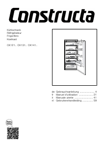 Bedienungsanleitung Constructa CK141EFE0 Kühlschrank