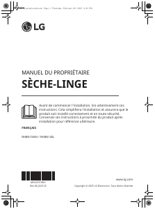 Mode d’emploi LG RH8N15WH Sèche-linge