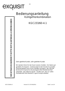 Bedienungsanleitung Exquisit KGC 233/60-4.1 Kühl-gefrierkombination