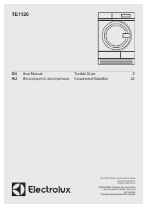 Manual Electrolux TE1120 PerfectCare 800 Dryer