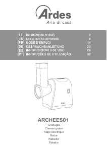 Bedienungsanleitung Ardes ARCHEES01 Käsereibe