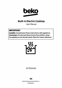Handleiding BEKO ECTM24102 Kookplaat