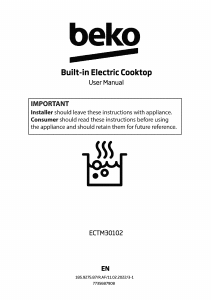 Manual BEKO ECTM30102 Hob