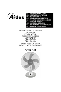 Manual Ardes AR5BR31 Ventilador