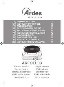 Manual Ardes ARFOEL03 Plită