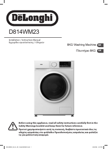 Bruksanvisning DeLonghi D814WM23 Tvättmaskin