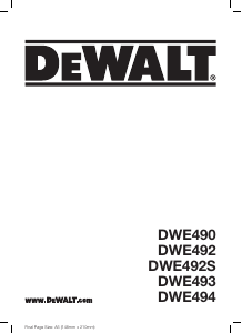 Bruksanvisning DeWalt DWE490 Vinkelslip