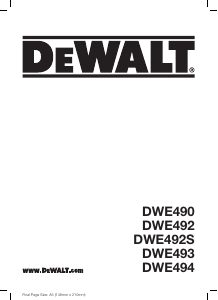 Bruksanvisning DeWalt DWE492 Vinkelslip