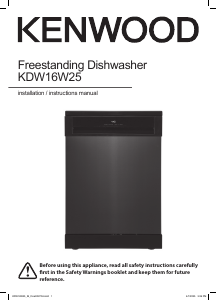 Bruksanvisning Kenwood KDW16W25 Diskmaskin