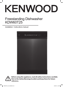 Bruksanvisning Kenwood KDW60T25 Diskmaskin