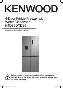 Bruksanvisning Kenwood K4D83DXD25 Kyl-frys