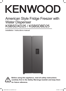 Bruksanvisning Kenwood KSBSDXD25 Kyl-frys