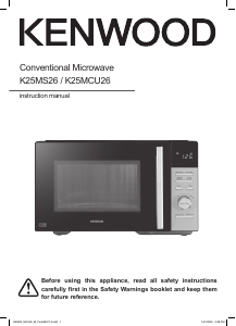Bruksanvisning Kenwood K25MS26 Mikrovågsugn