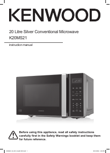 Bruksanvisning Kenwood K20MS21 Mikrovågsugn