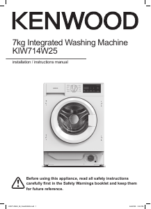 Manual Kenwood KIW714W25 Washing Machine