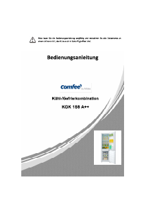 Bedienungsanleitung Comfee KGK 188 A++ Kühl-gefrierkombination