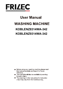 Mode d’emploi Frilec KOBLENZ9314WA-342 Lave-linge